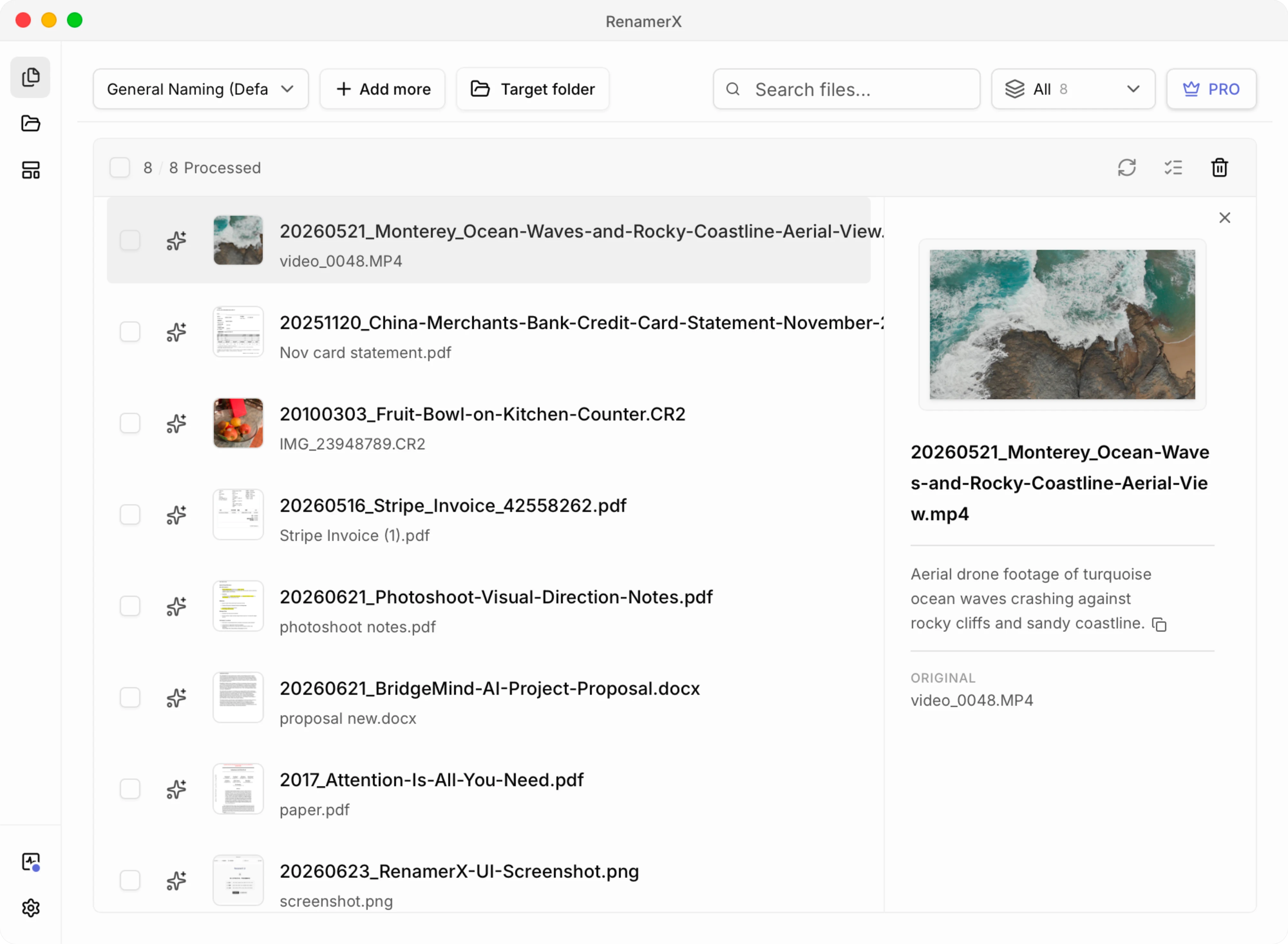 IMAGE_NEEDED: {image_type: "annotated-screenshot", purpose: "Show the short RenamerX workflow and make the review-before-apply boundary concrete", placement: "After the RenamerX four-step workflow", description: "Capture a real RenamerX Batch Rename workspace in Suggested state using one to three approved examples from this article. Annotate the original filename, suggested filename, editable fields or description, item selection, retry or ignore controls, Apply, and Undo. Crop out private file paths, account or license details, and unrelated controls. Do not invent product UI.", aspect_ratio: "16", style: "real product screenshot", source: "product"}
